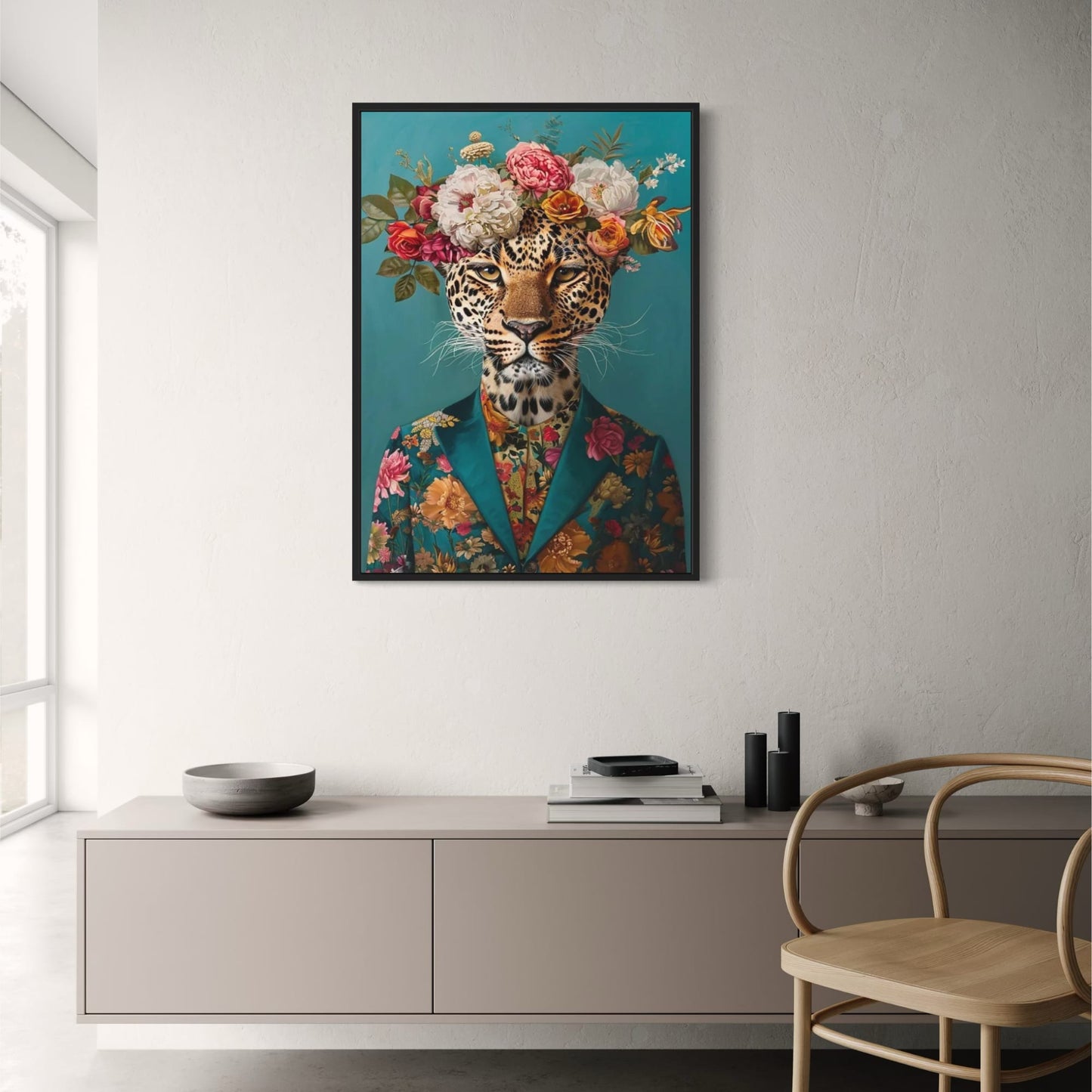 Jungle Koninklijkheid | Elegante Feline met Parels