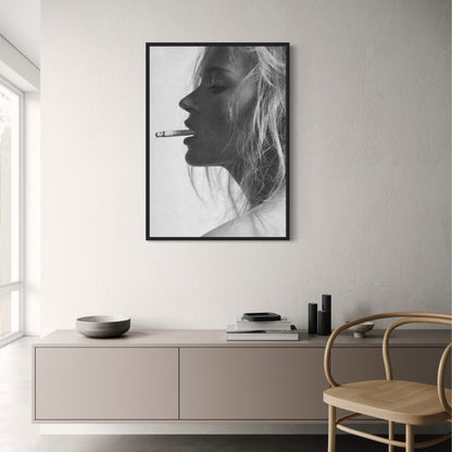 Kate Moss raucht | Supermodel-Kunst