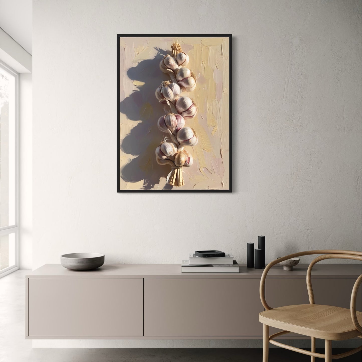 Geflochtene Knoblauchkunst | Rustikales kulinarisches Thema