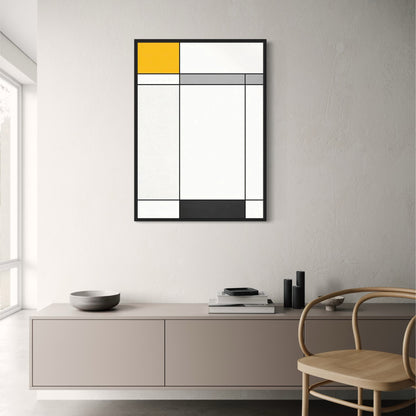 Piet Mondrian | Schwarz, Weiß, Gelb, Grau | Abstrakte moderne Kunst