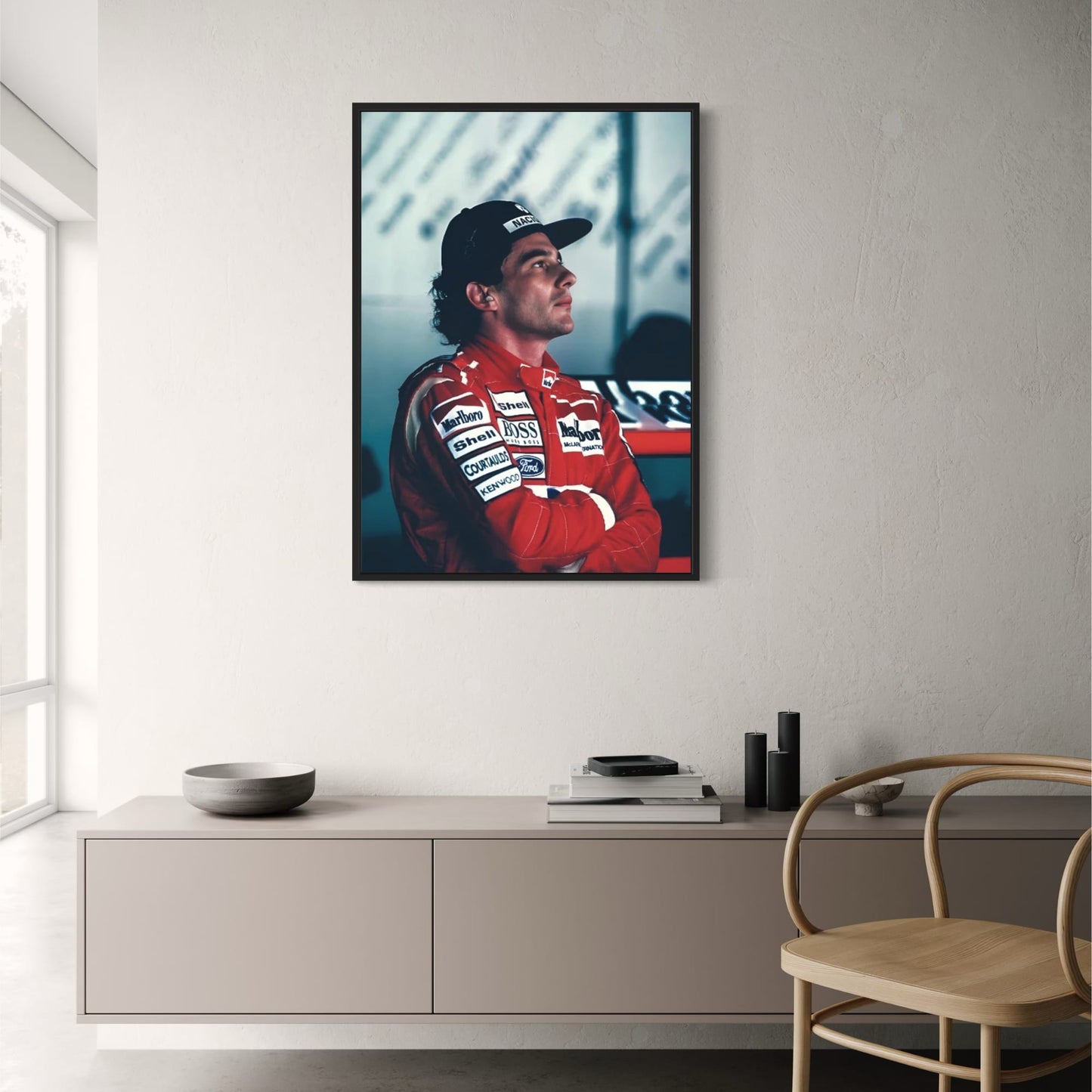 Ayrton Senna F1-Rennfahrer | Kunstdruck-Poster | Wanddekoration für Zuhause | Wohnzimmer | Bar | Café