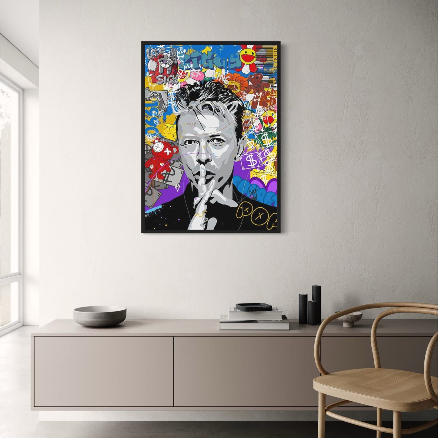 Scarface Mona Lisa | Graffiti-Pop-Art-Poster | Abstrakte Straßenfilm-Wandkunst | Wohndekor