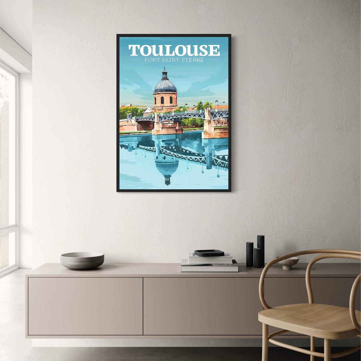 Pont Saint Pierre Poster | Historic French Cityscape | Toulouse Landmark Artwork | Home Decor