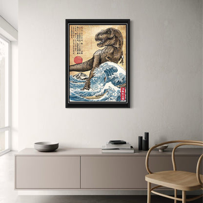 Tyrannosaurus Rex | Ukiyo-e Style | Vintage Japanese Design