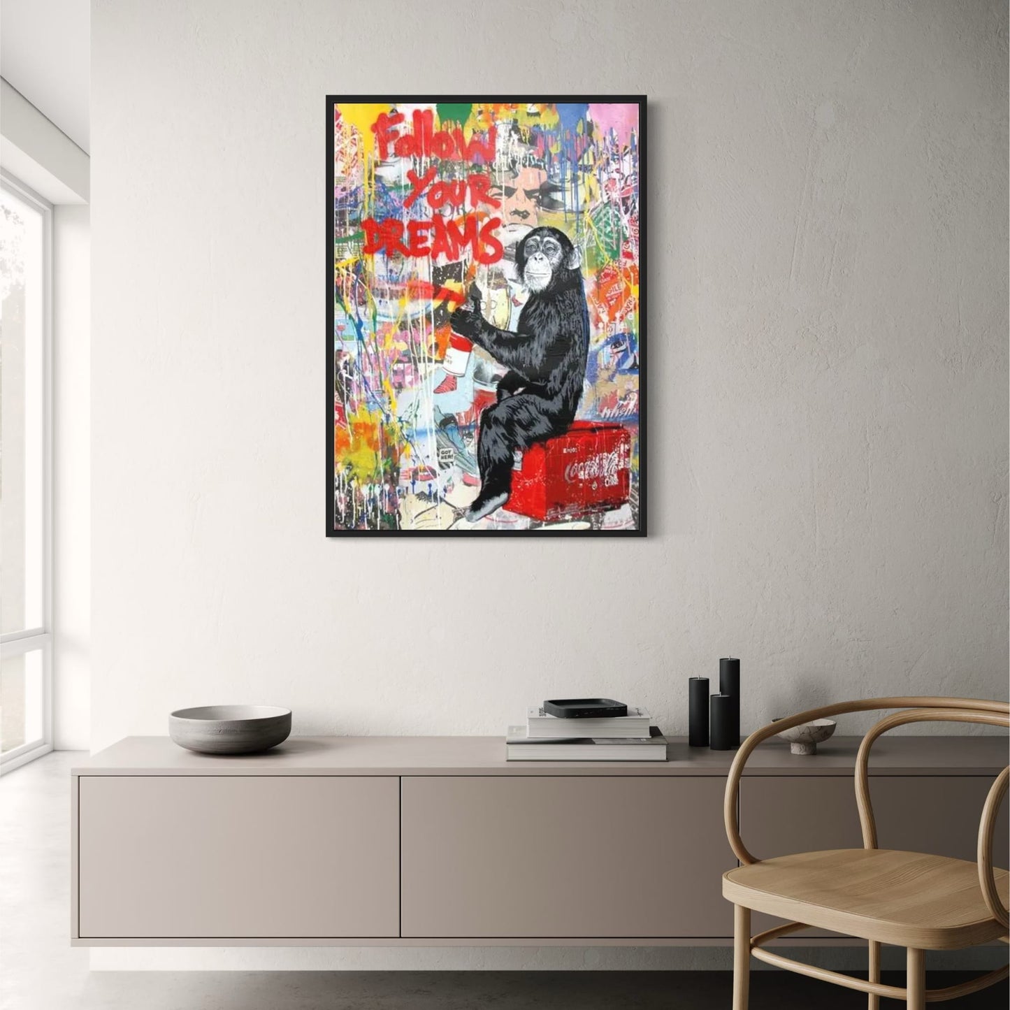 Banksy Graffiti-Kunst | Follow Your Dream-Poster | Street-Art-Leinwanddruck | Wohnzimmer-Dekor | Wandbild