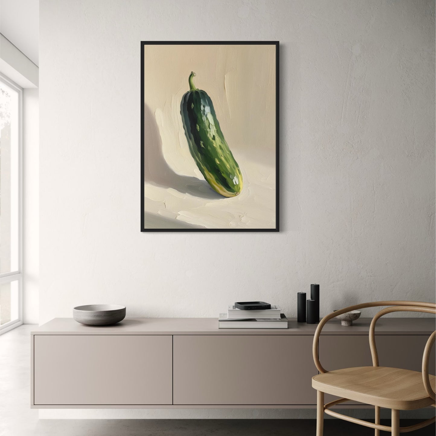 Cucumber Botanical Illustration Poster | Kitchen Decor | Giclée Art Print | Nature Wall Art | Vintage Style | 18x24 Inches