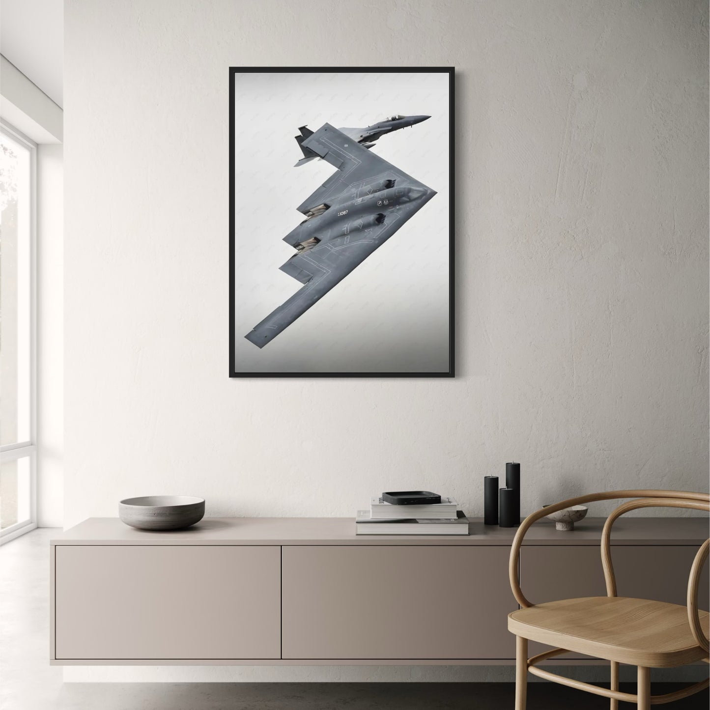 Amerikanisches Kampfflugzeug F22 Poster | Coole selbstklebende Wandkunst | Wasserfeste Wohndekoration | Schlafzimmer & Bar Ästhetik