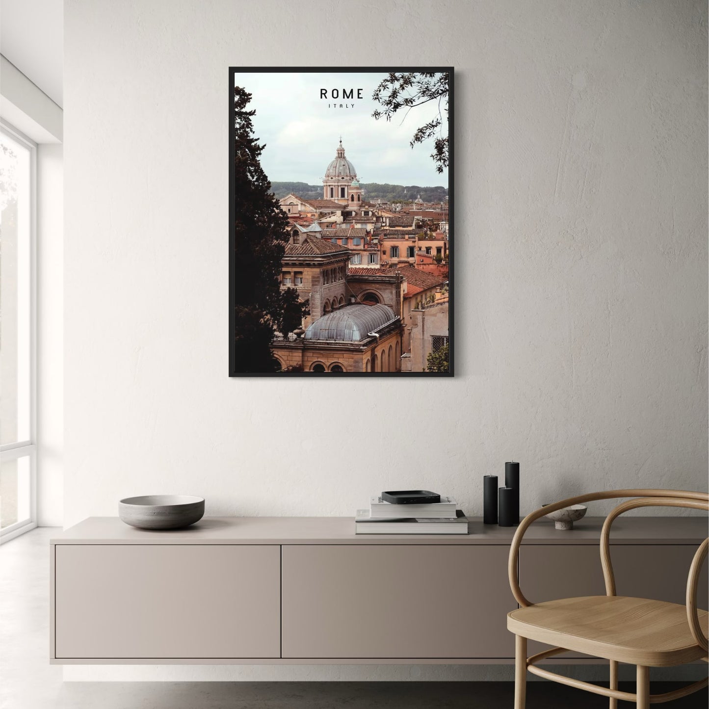 Dachansichten | Rom | Italien | Blick auf die Ewige Stadt | Stadtlandschaft | Malerisches Rom Poster