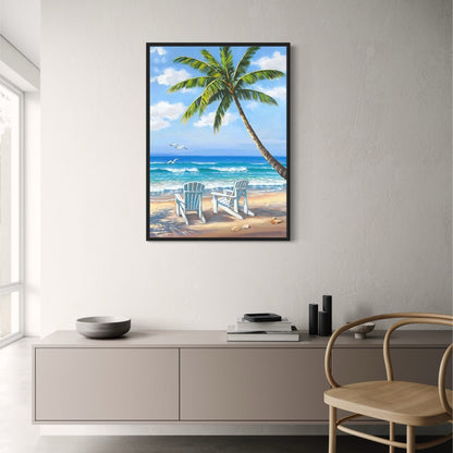 Beach Chairs | Tropical | Paradise Poster | Tranquil Moments at Tropical Beaches