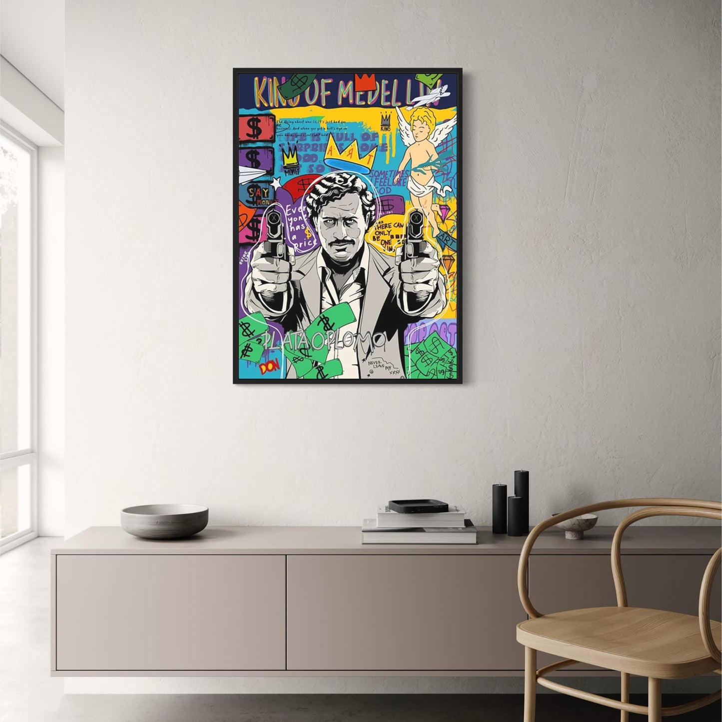 Graffiti-Pop-Art-Poster | Straßenfilm Scarface | Abstraktes Porträt von Mona Lisa | Dekoratives Wandbild für Zuhause