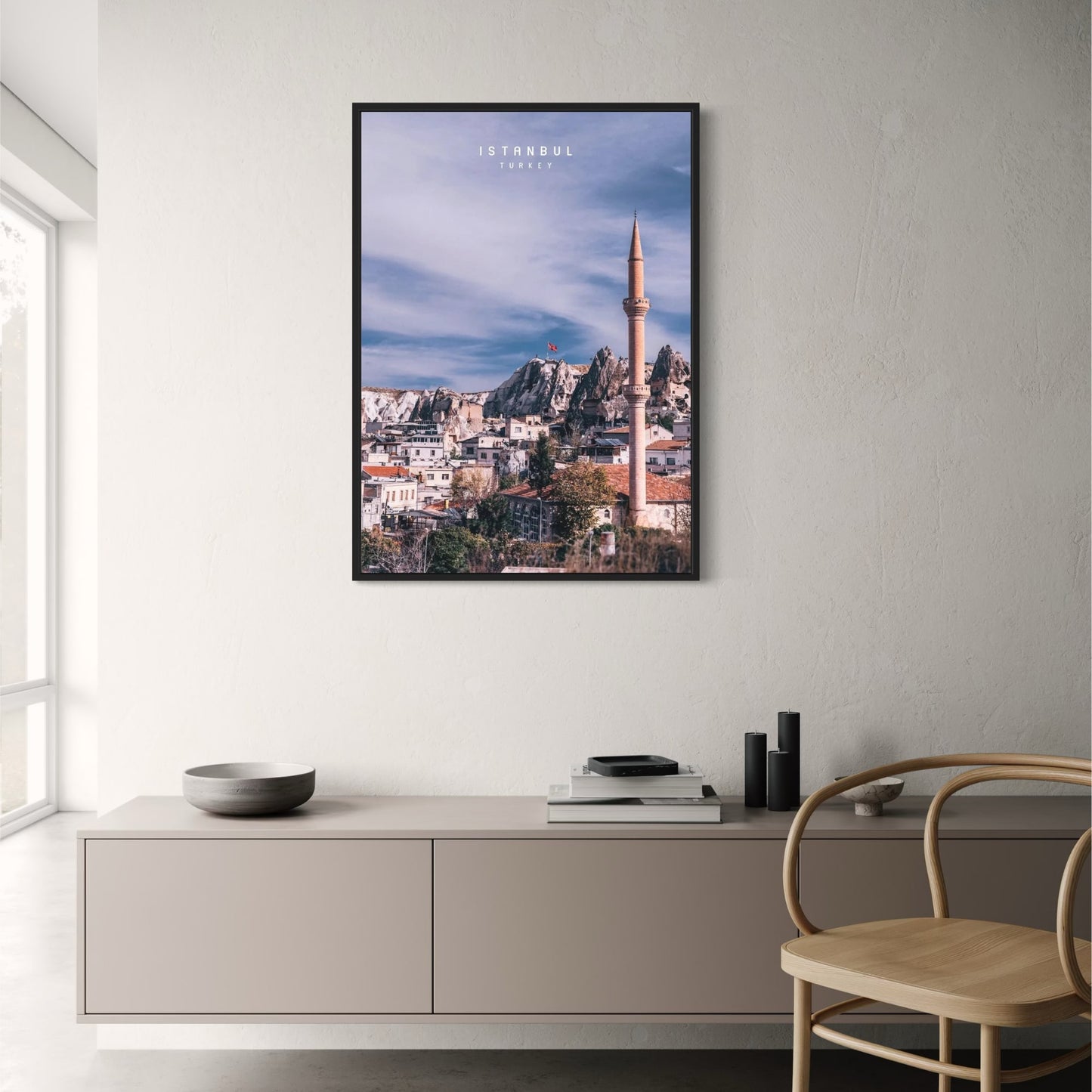 Rooftop View | Cappadocia Poster | Picturesque Village Amidst Fairy Chimneys | Istanbul & Constantinople Landmarks | Turkish Delights Scene | Turkey Wall Art