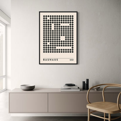 Plakat im Bauhaus-Stil | 1919-Hommage | Punktmatrix-Design | Moderne Wandkunst | Wohndekor | Künstlerischer Druck