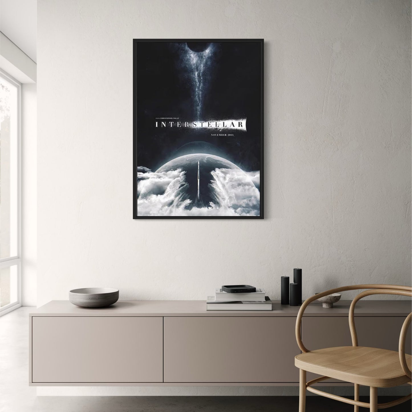 Interstellares Poster | Leinwandbild im nordischen Stil | Wandkunst mit Weltraum-Science-Fiction-Motiv | Wohndekoration