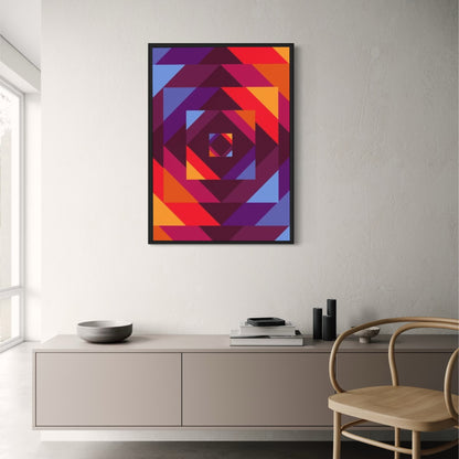 Bauhaus Art Deco Revival Poster | Structured Layers Design | Modern Wall Art | Geometric Abstract | Home Decor