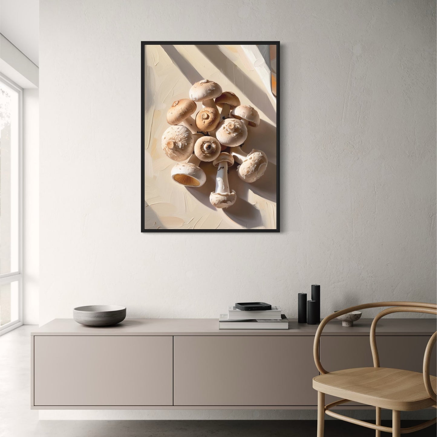 Fresh Mushrooms Artwork | Botanical Wall Poster | Nature-Inspired Decor | Home & Garden Art | Visual Artwork for Living Space