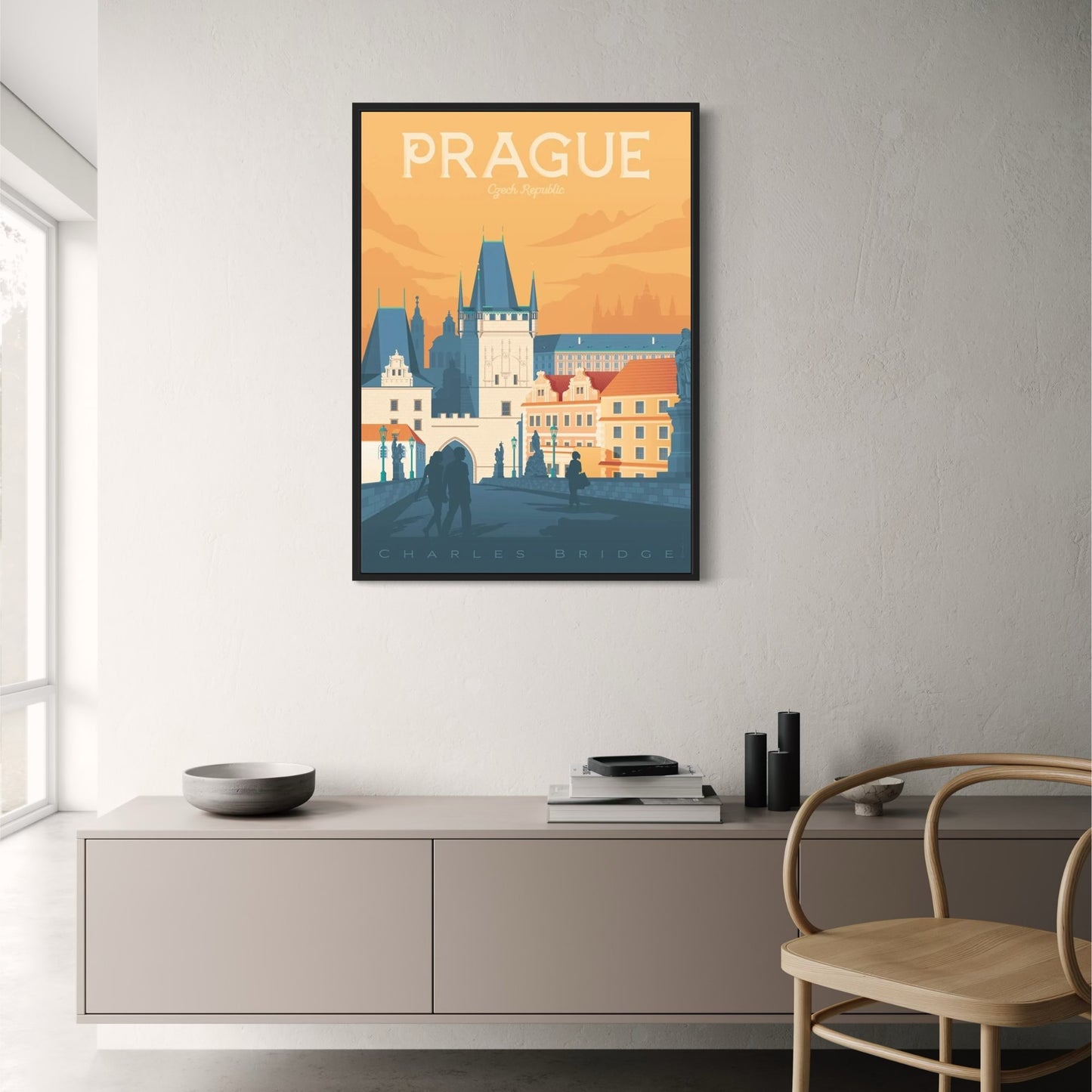 Prague Cityscape | Iconic Destinations | Czech Republic Scenic | Travel Art | Wall Decor Poster