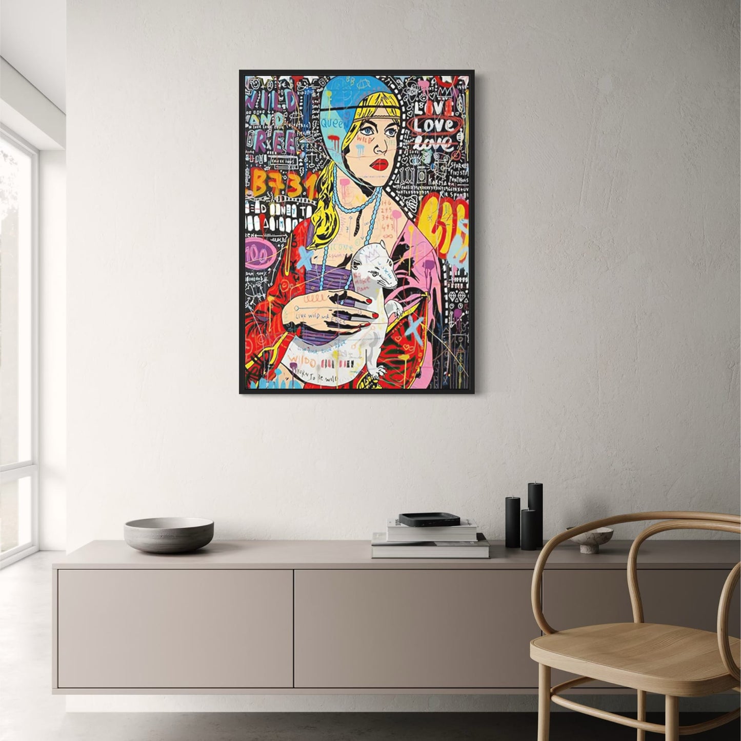Poster | Abstract Street Pop Graffiti Art | Queen of England Portrait | Wall Art Prints for Living Room Decor