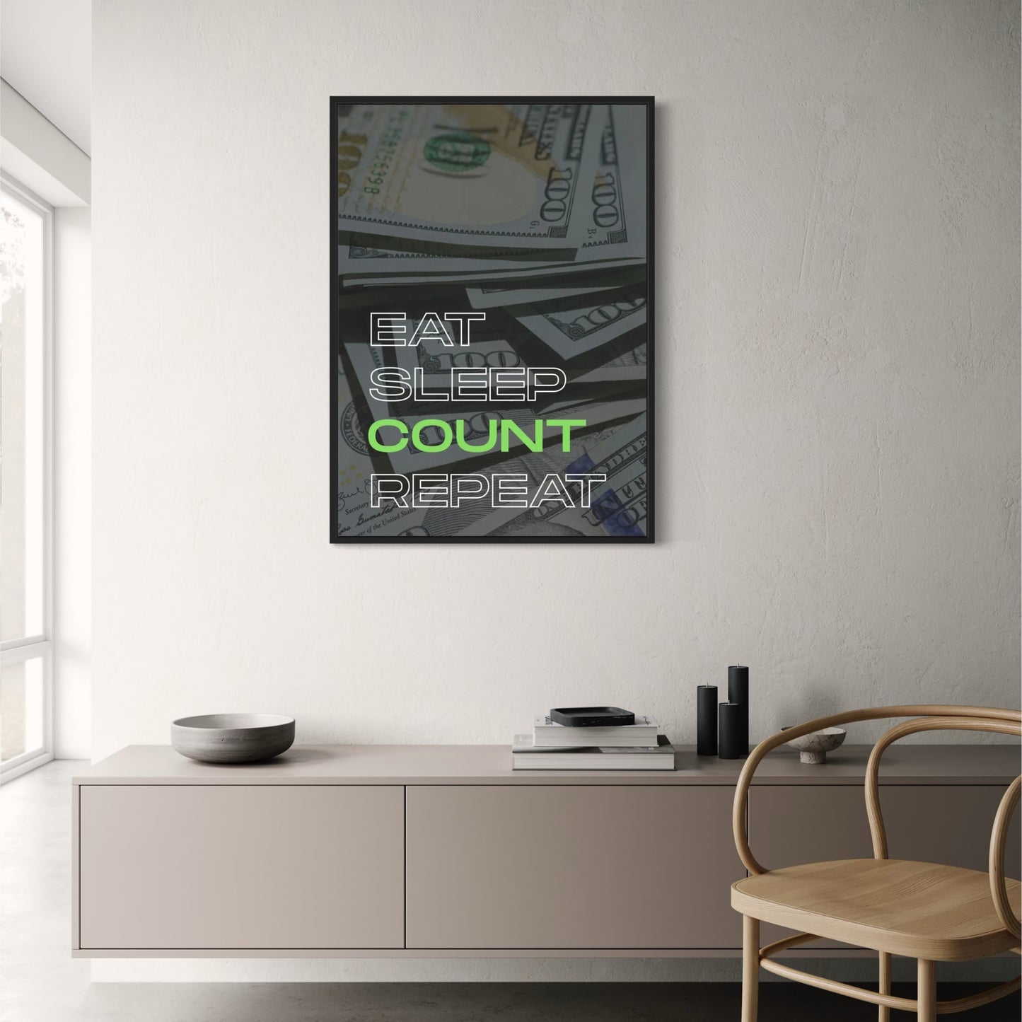 Eten Slapen Tellen Herhalen | Geld Hustle Motivatie