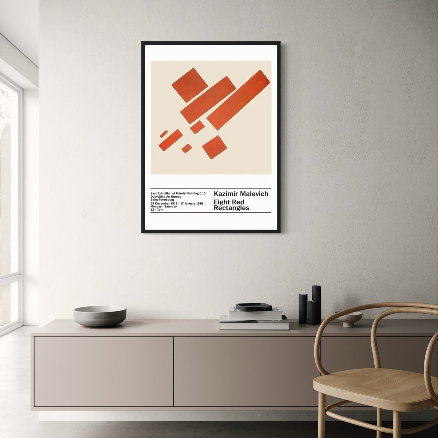Kazimir Malevich Poster | Eight Red Rectangles Art Print | Abstract Geometric Artwork | Home Wall Decor | Fine Art Reproduction
