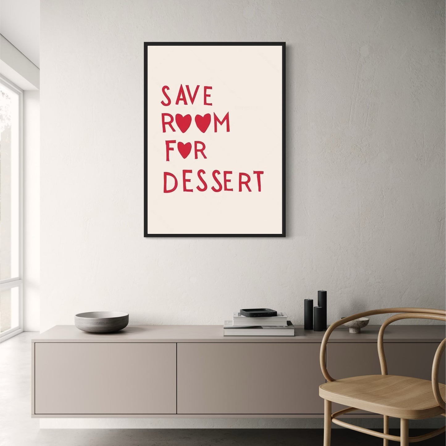 Hand Drawn Minimalist Dessert Art | Monochrome Kitchen Poster | Modern Dining Room Decor | Black and White Artwork