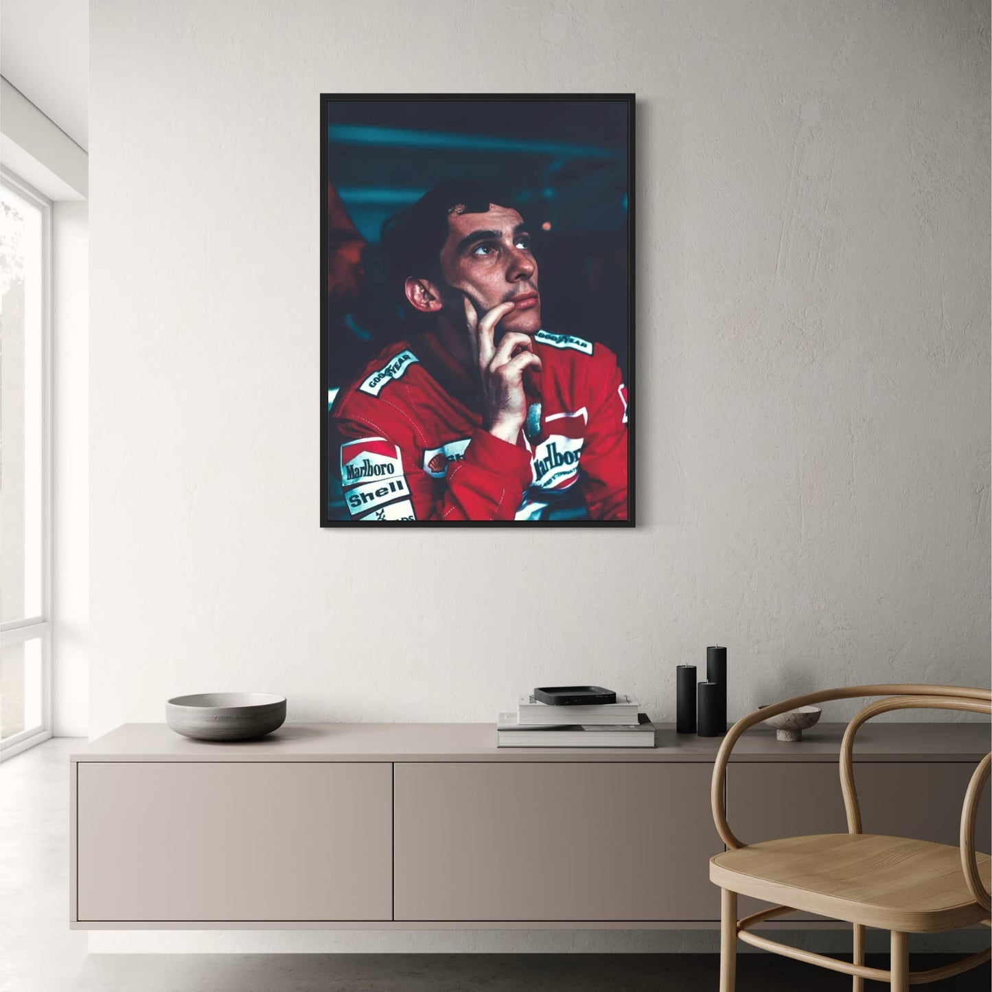 Ayrton Senna Rennlegende Poster | F1 Kunstdruck | Wohndekor | Wohnzimmer | Schlafzimmer | Café | Wandkunst