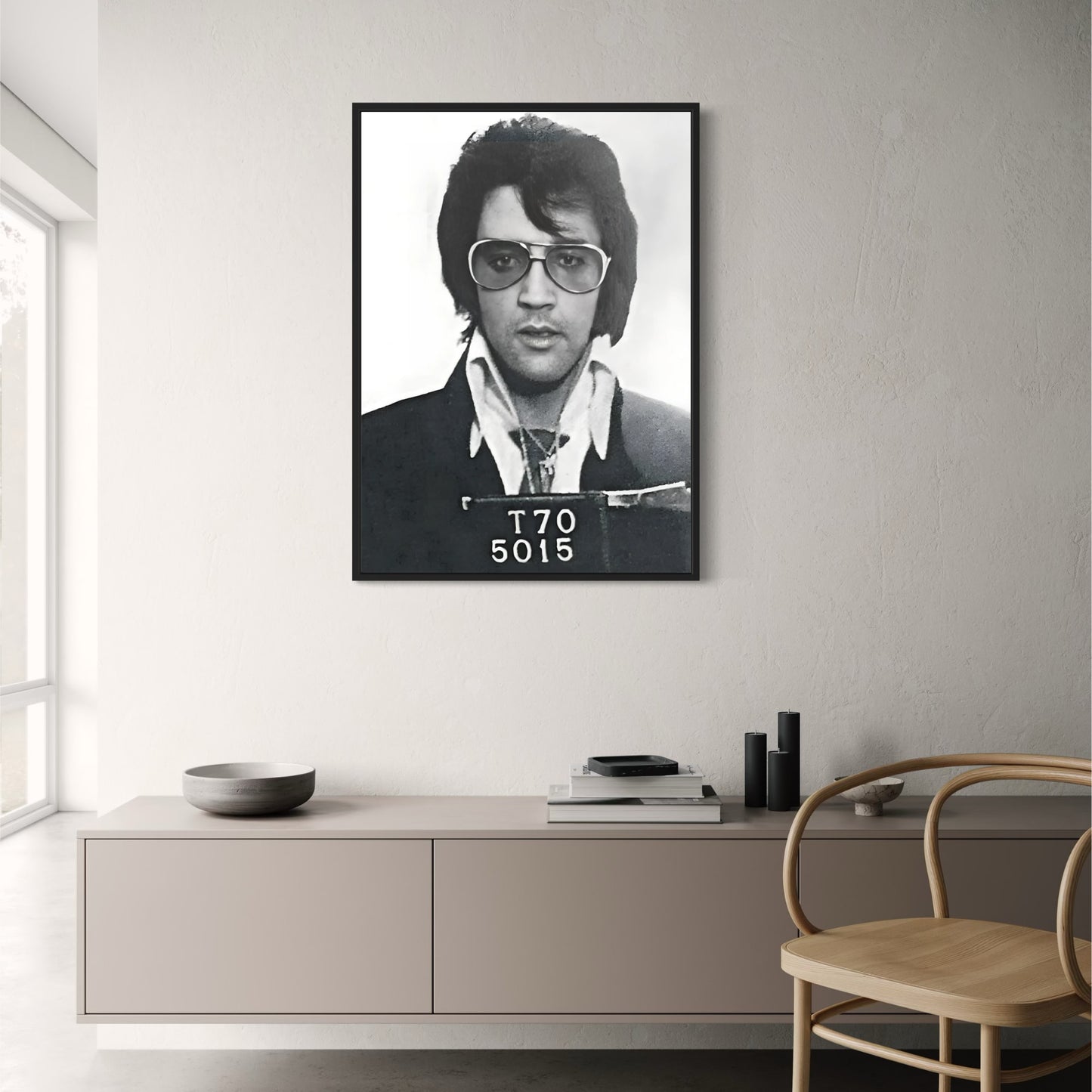Elvis Presley Poster | Iconic Mugshot Design | Vintage Style Wall Art Decor
