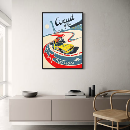 Circuit of the Americas Poster | Vintage-Rennkunst | Druck klassischer F1-Momente | Renndekor