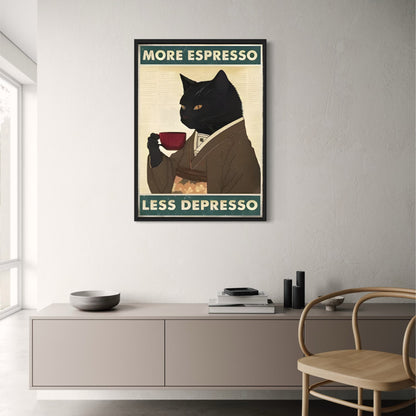 Black Cat Reading | Retro Funny Animal