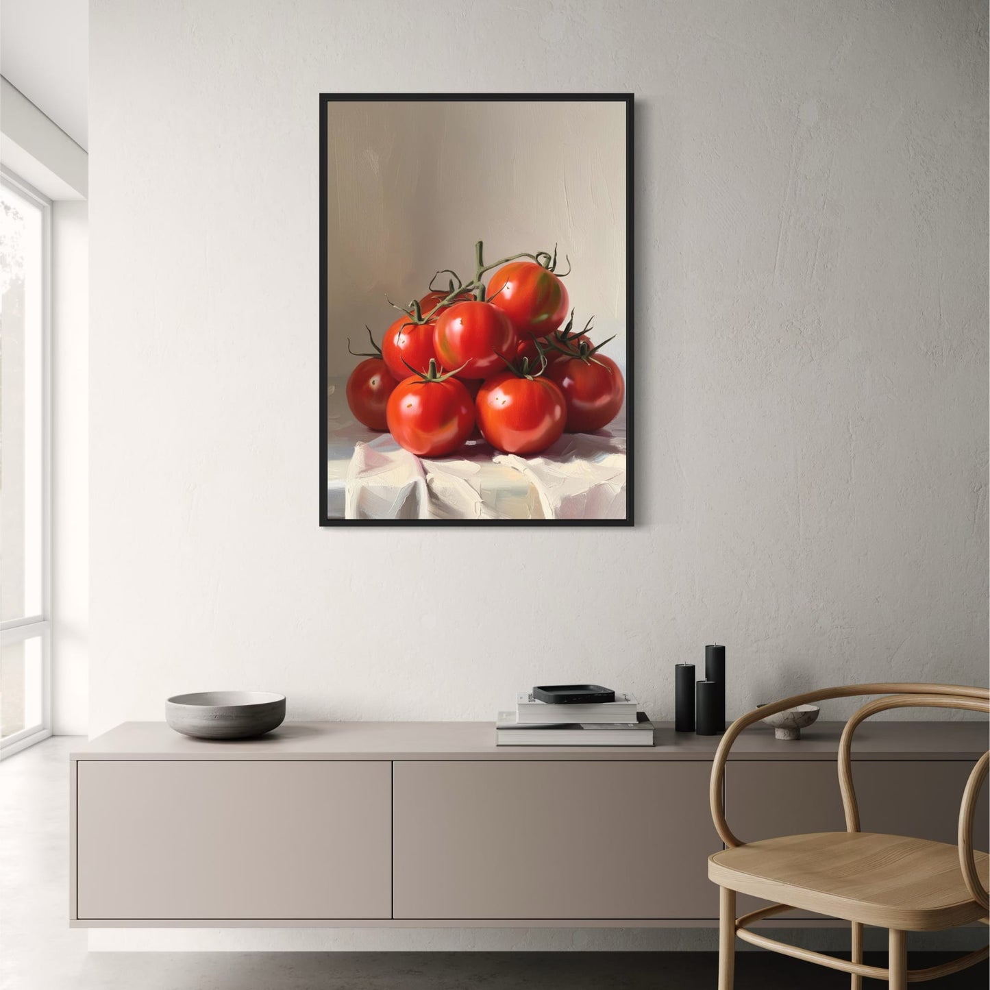 Fresh Tomatoes Poster | Colorful Kitchen Wall Art | Home Decor | Botanical Illustration | Farm-to-Table Vegetables