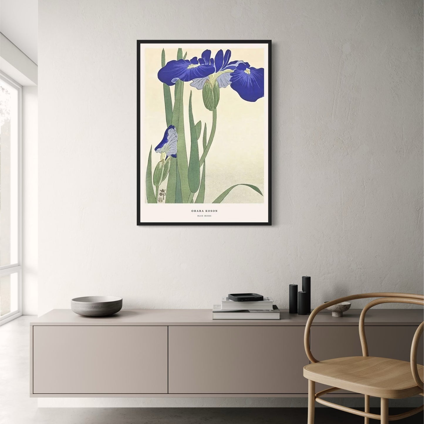 Ohara Koson | Blauwe Irissen | Ukiyo-e Stijl