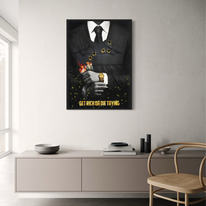 Get Rich or Die Trying Poster  Money and Success Motivational Wall Art | Home Decor | Decoration Poster