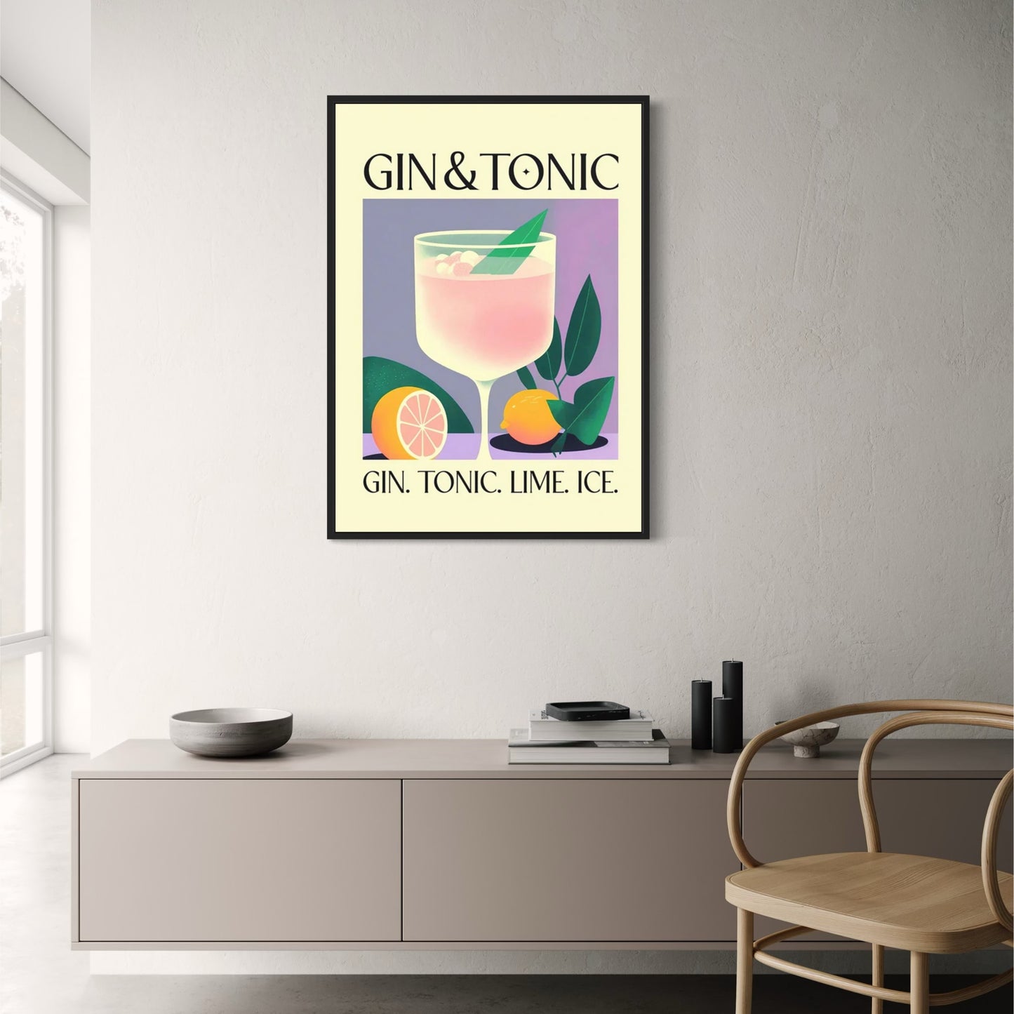Vintage Gin en Tonic Cocktail Kunst