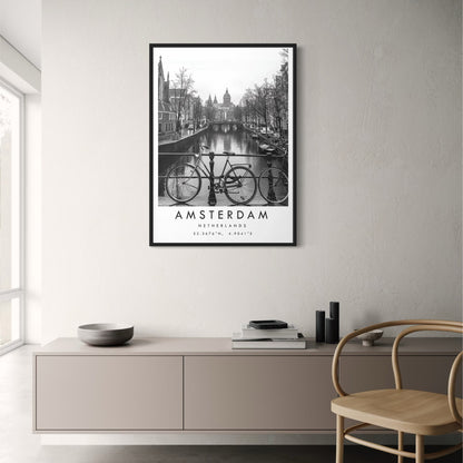 Amsterdam Canals | Scenic Waterways | Urban Landscape | Travel Decor | Poster
