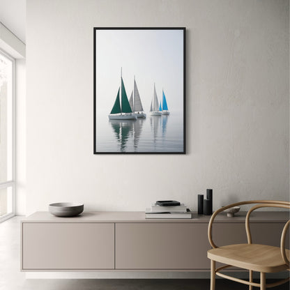 Farbenfrohe Segelboote | Nautische Kunst