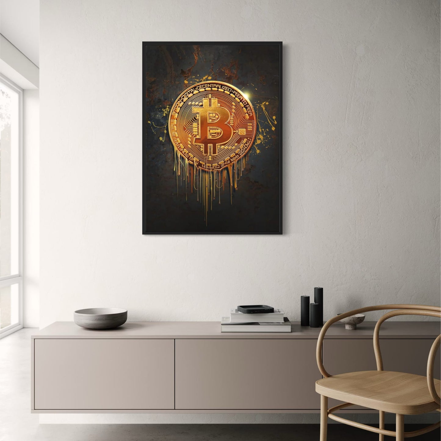 Bitcoin Gold Drip Poster  Digital Currency Art, Crypto Wall Decor | Home Decor | Decoration Poster