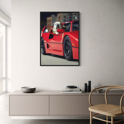 English Bulldog in Ferrari F40 | Luxury Car Portrait