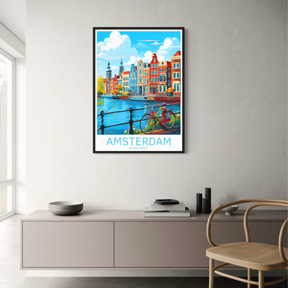 Fietstocht in Amsterdam | Schilderachtige Nederland Kunst