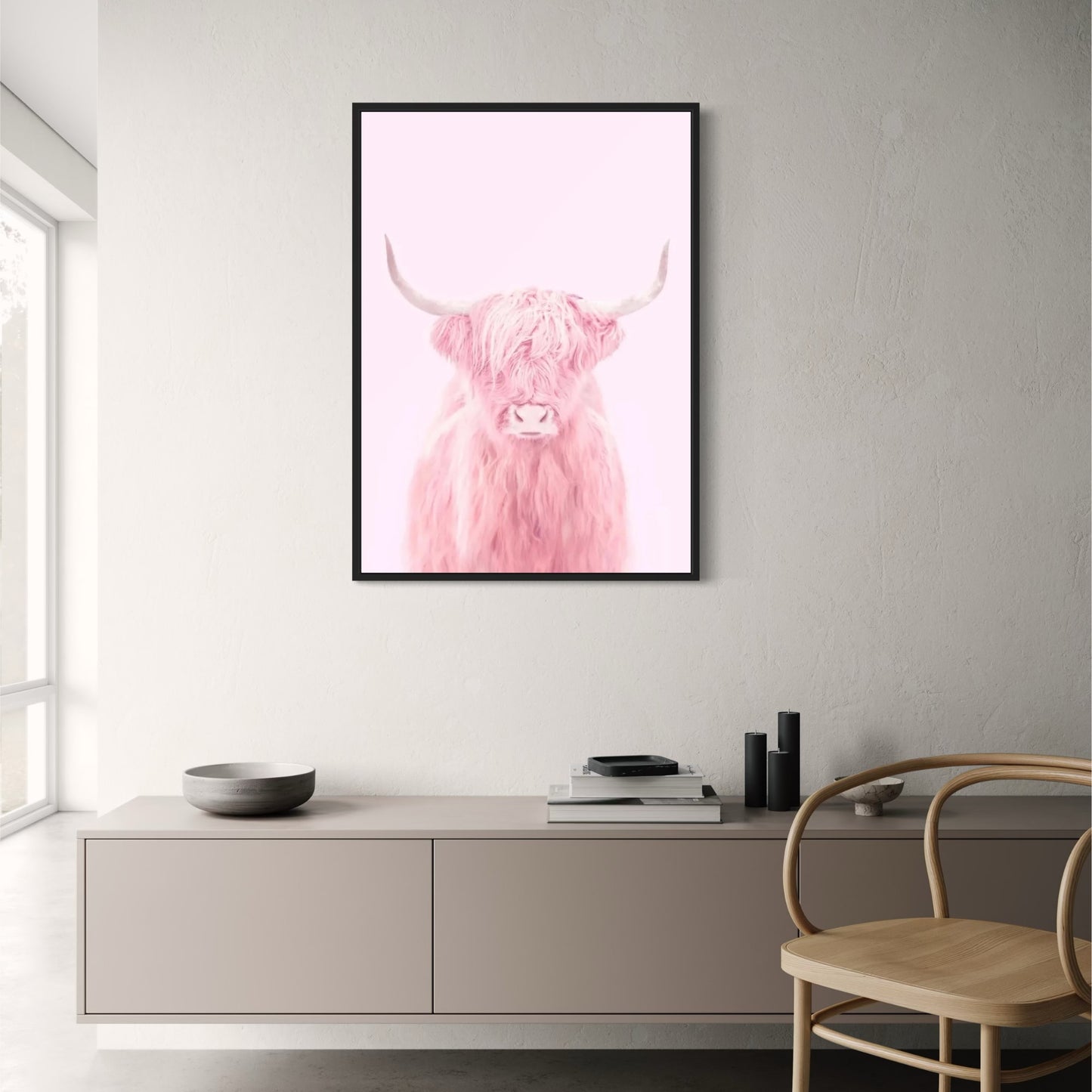 Roze Hoogland Koe | Fantastische Wezens Kunst