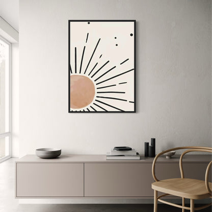 Minimalistisches Sonnenstrahlenmuster | Strahlendes, modernes Sonnendesign