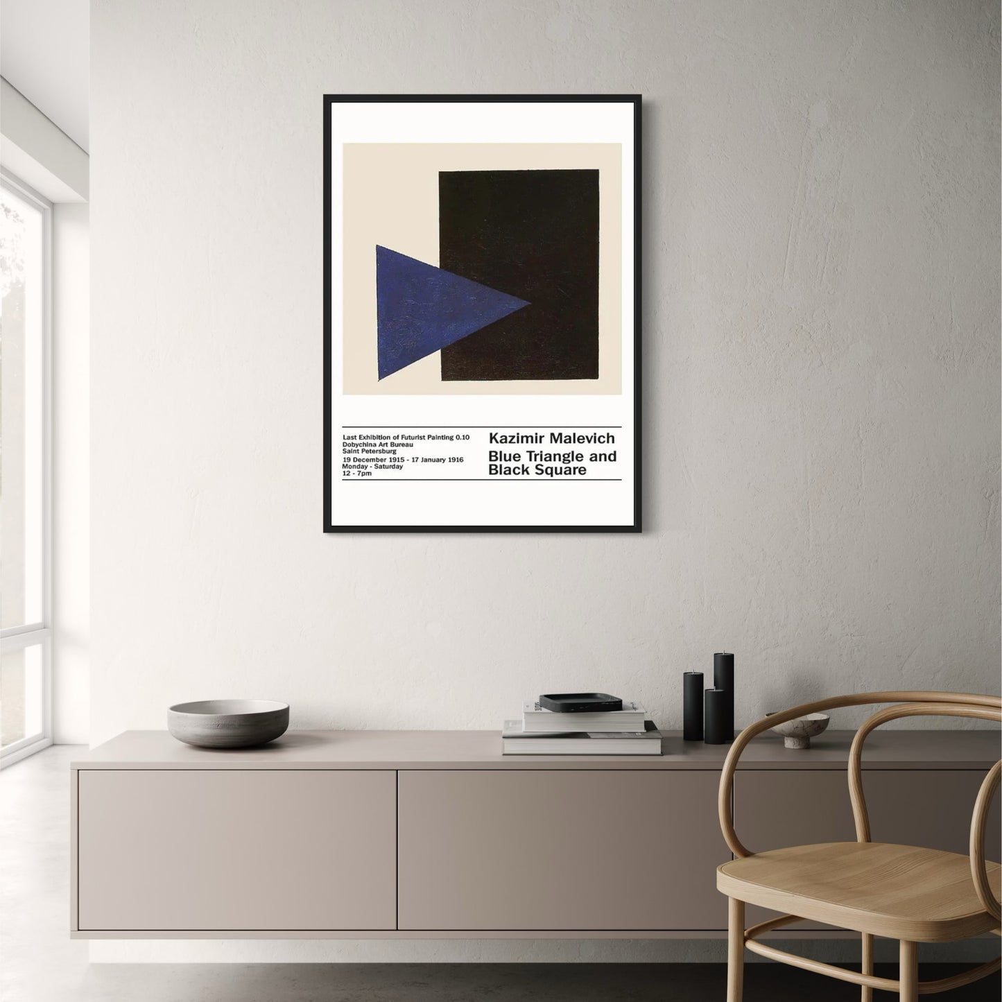 Malevich | Blauwe Driehoek, Zwarte Vierkant | Abstracte Geometrische Kunst