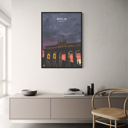 Berlin Brandenburg Gate Poster | Beautiful European Cities Art Print | Home & Garden Wall Decor