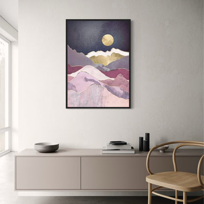 Abstraktes Landschaftsposter | Goldene Töne | Künstlerische Wohndekor-Wandkunst | Premium-Qualität | Moderne visuelle Kunstwerke