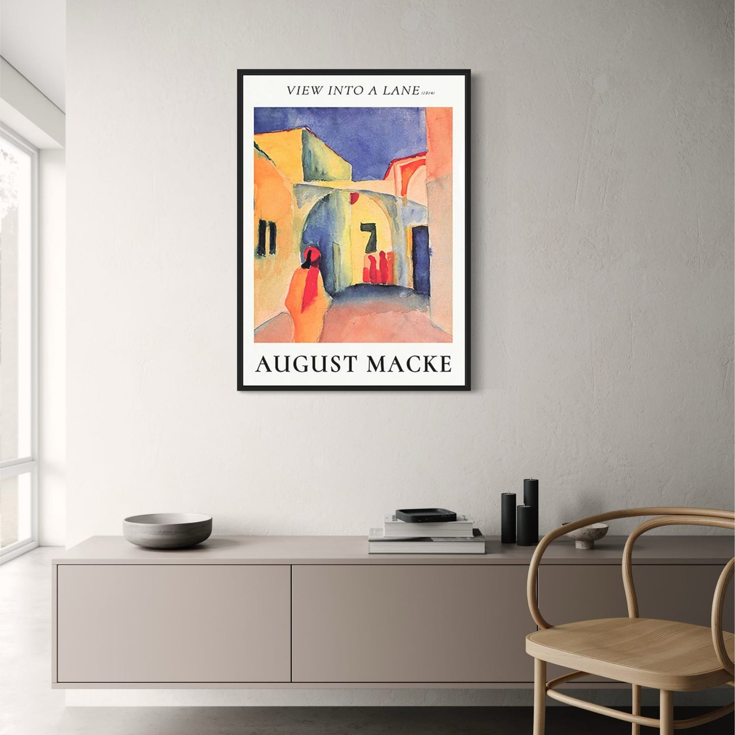 August Macke | Poster | Blick in eine Gasse 1914 | Künstlerisches Dekor | Vintage-Kunstreproduktion | Wanddekoration für Zuhause