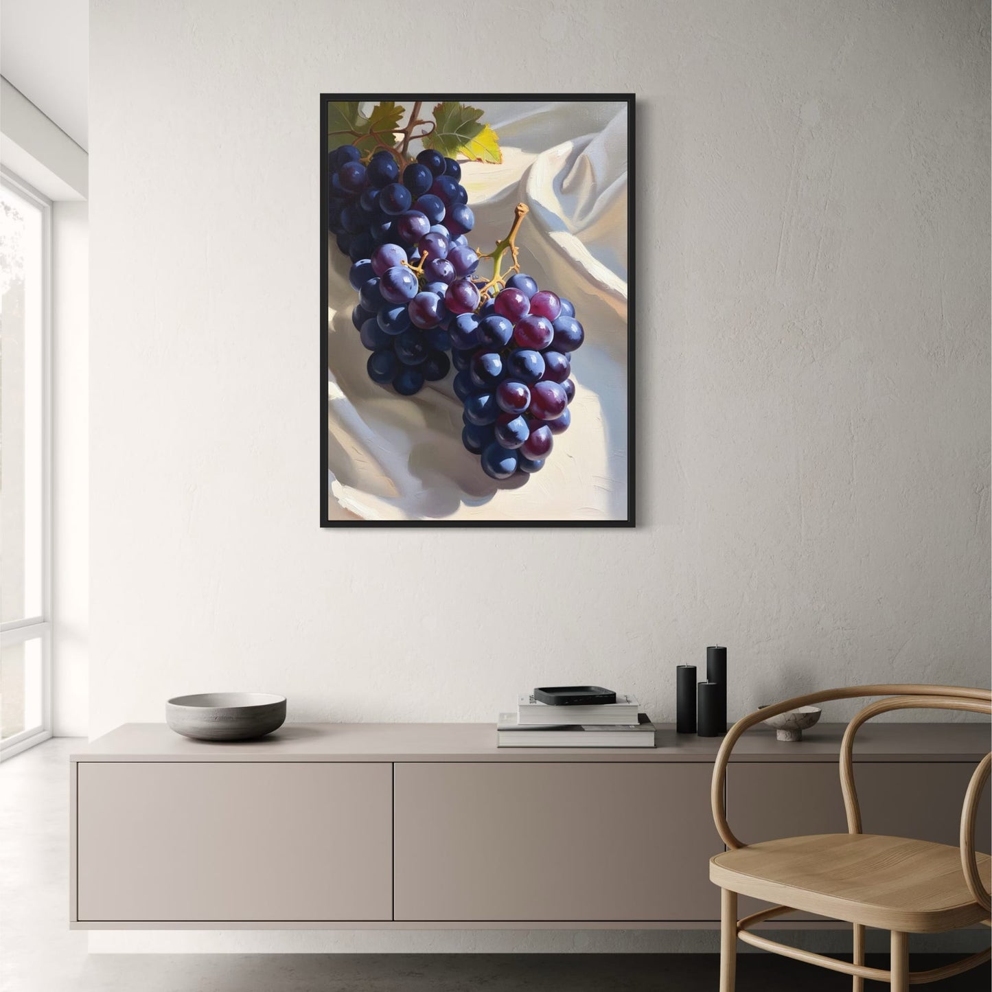 Donkere Zwarte Druiven | Elegante Galerij Print