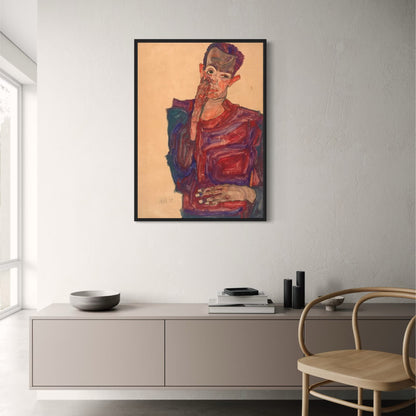 Egon Schiele Introspectief Zelfportret | Schone Kunst