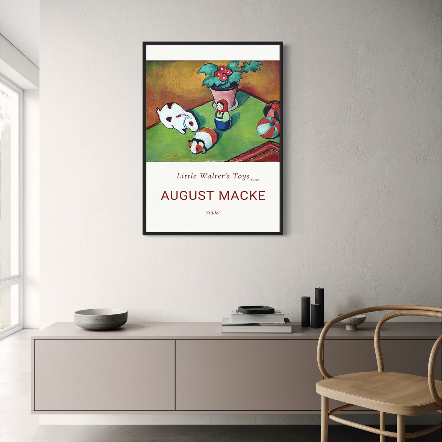 August Macke Poster | Little Walters Spielzeug 1912 | Vintage-Kunstreproduktion | Wanddekoration | Geschenk für Kunstliebhaber