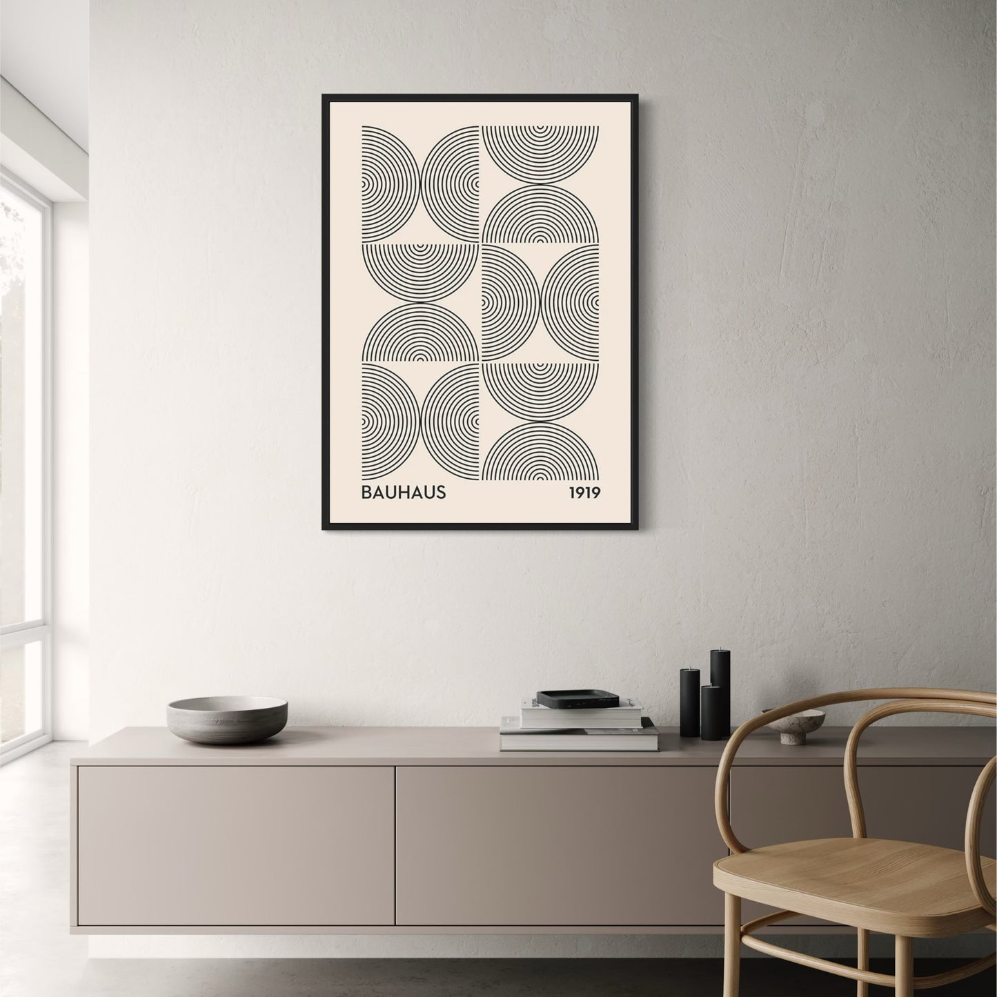 Bauhaus-inspiriertes Poster | Schlichte Muster | Minimalistische geometrische Kunst | Grafikdesign | Wanddekoration | Modernes Wohndesign