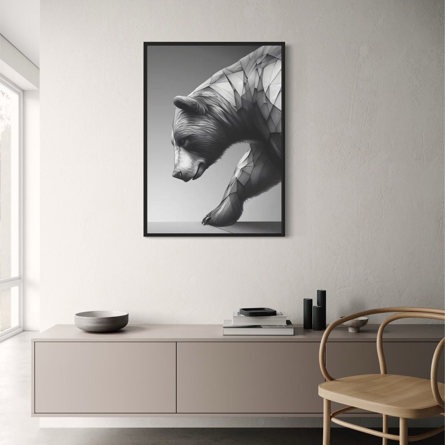 Bull & Bear Market | Abstract Animal Art | Modern Canvas