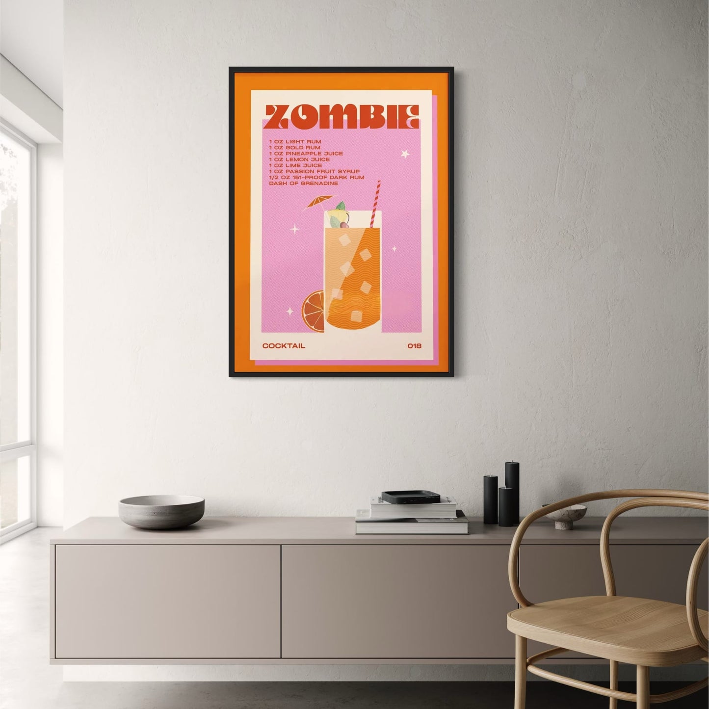 Vintage Zombie Cocktail | Retro-Getränkeillustration