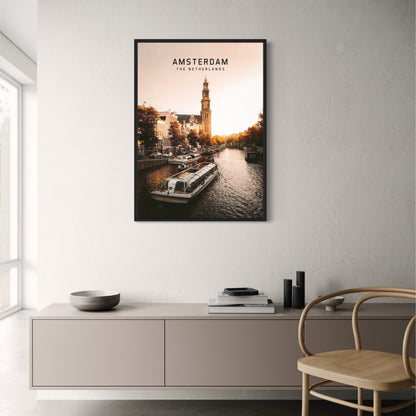 Amsterdam Poster | The Netherlands Cityscape | European Travel Art | Home Decor | Wall Art